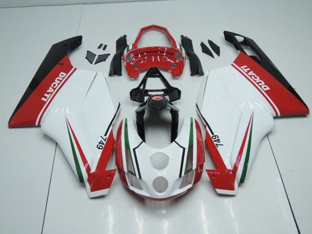 Carenado Ducati 749 999 03-04 - Blanco Rojo con Cola Open