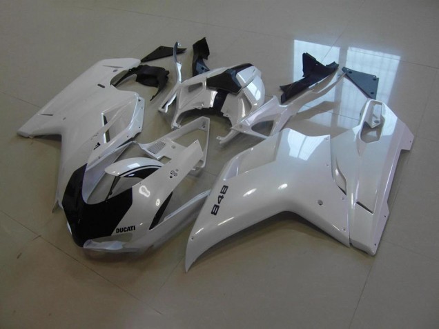 Carenado Ducati 848 1098 1198 07-14 - Blanco Perla Negro Raya