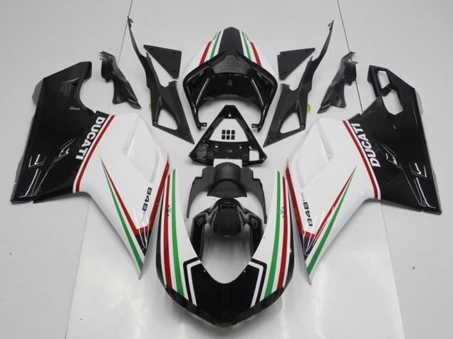 Carenado Ducati 848 1098 1198 07-14 - Negro Verde Y blanco