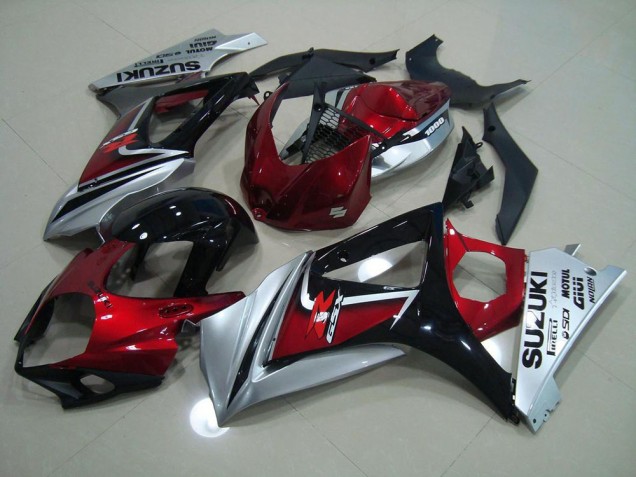 Kits Completo Carenado GSXR 1000 K7 07-08 - Rojo Negro Plata